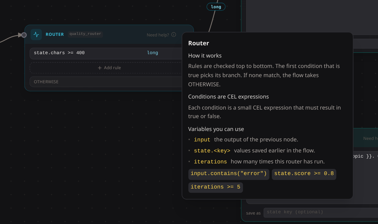 Block help popover on a Router