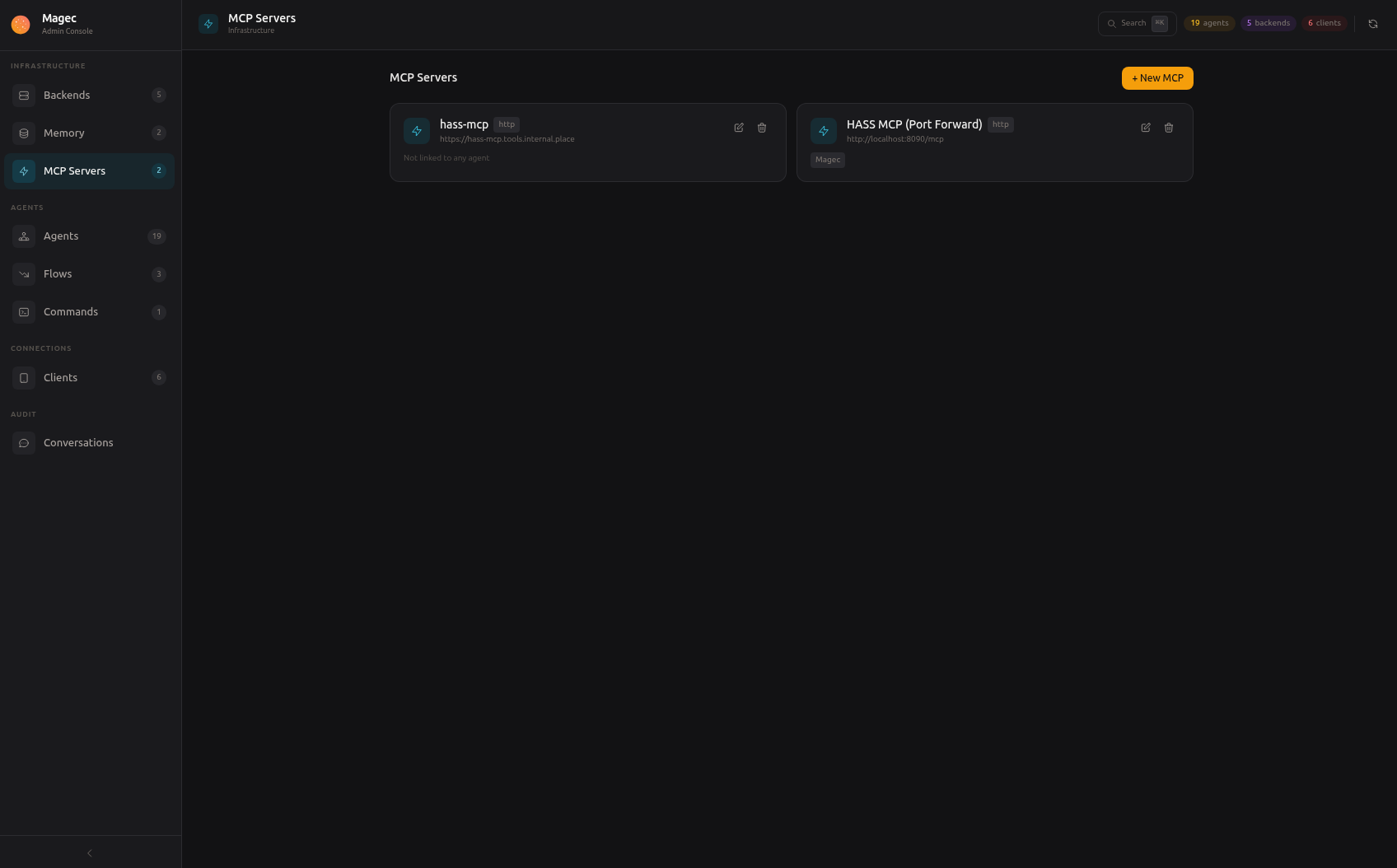 Admin UI — MCP Servers