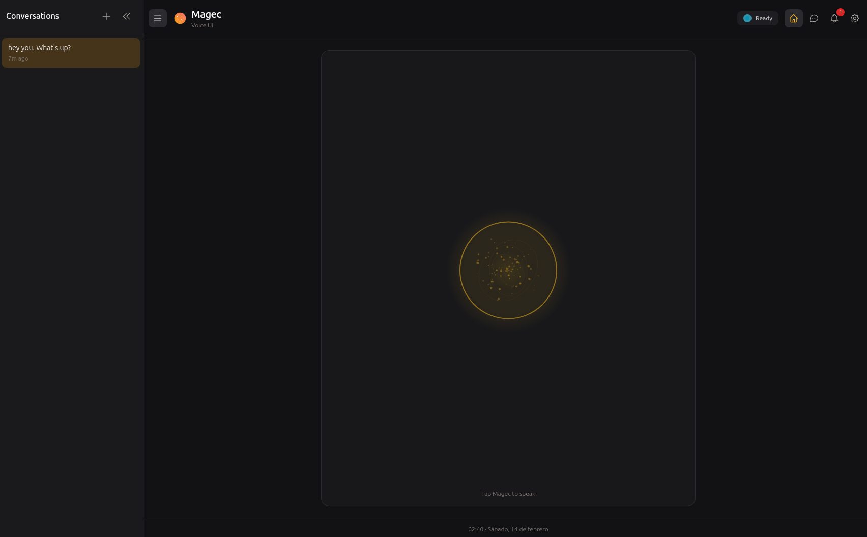 Voice UI — Conversation history